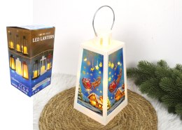 Lampion latarenka świąteczna z witrażem całkowitym led 22 x 14 x 11cm SN55946