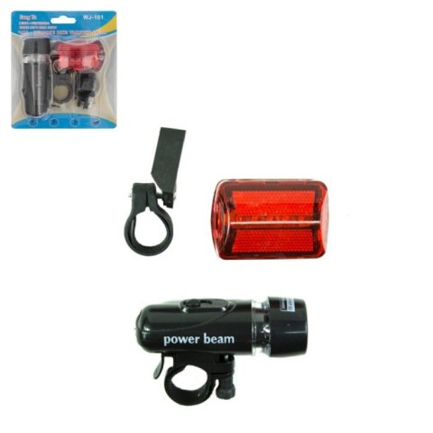 Lampka rowerowa zestaw przód + tył 5 led na baterie 1242