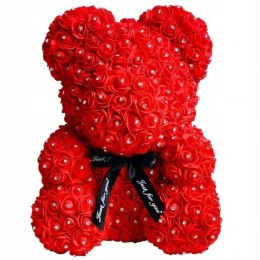 Miś z róż z kryształkami na walentynki w pudełku prezent dzień kobiet PID1937