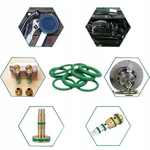 Oringi uszczelki gumowe gumki zestaw oringów uszczelek 270 szt. ZIELONE V2 PID1818