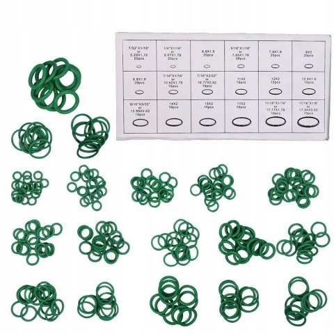Oringi uszczelki gumowe gumki zestaw oringów uszczelek 270 szt. ZIELONE V2 PID1818