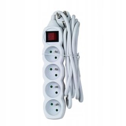 Przedłużacz listwa zasilająca 4 gniazda włącznik 3 metry biała ELK213W