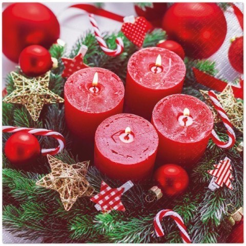 Serwetki 33 x 33cm Burning red Christmas 20szt. 00-90
