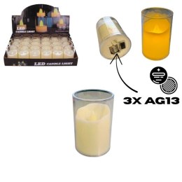 Świeca led na baterie 3 x AG13 gładka 6 x 4cm. 11659