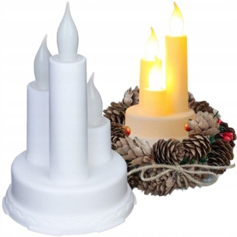 Świecka led wkład do znicza lampki komplet świeczek 3w1 potrójna PID0301