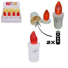 Świeczka led na baterie LR6 / AA 3 kolory płomienia 11cm. śr.3,5cm 11646