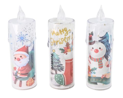 Świeczka świąteczna led 12 x 4 cm mix wzorów TG73356