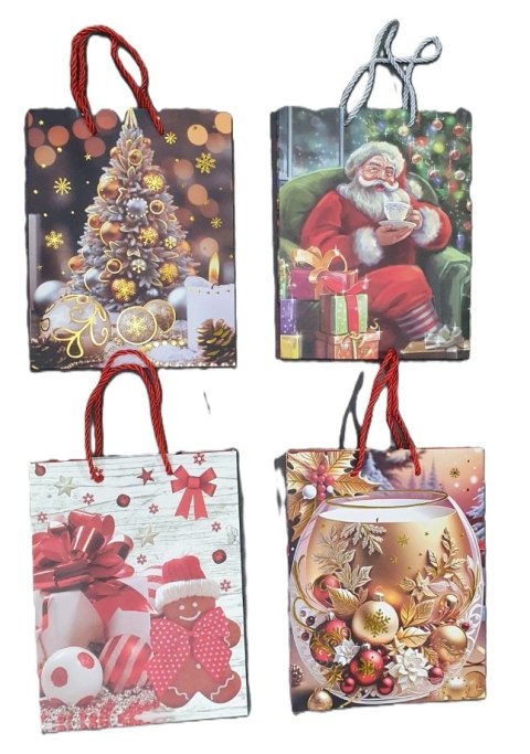 Torebki papierowe 12szt. 23 x 18 cm BOŻE NARODZENIE