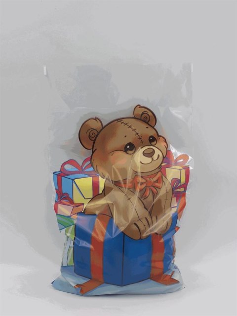 Worek 50szt. opakowanie ozdobne 20 x 35cm gwiazdki BOŻE NARODZENIE