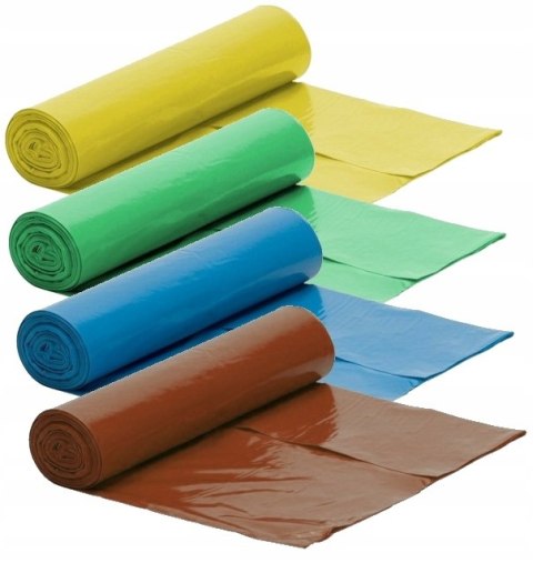 Worki na śmieci do segregacji EXTRA MOCNE 60l a10 4 kolory