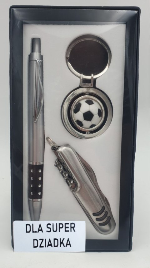 Zestaw prezentowy brelok piłka, scyzoryk, długopis dla Super Dziadka