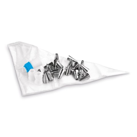 Zestaw rękaw cukierniczy dekorator do ciast i tortów 24 końcówki 50 rękawów 3 adaptery