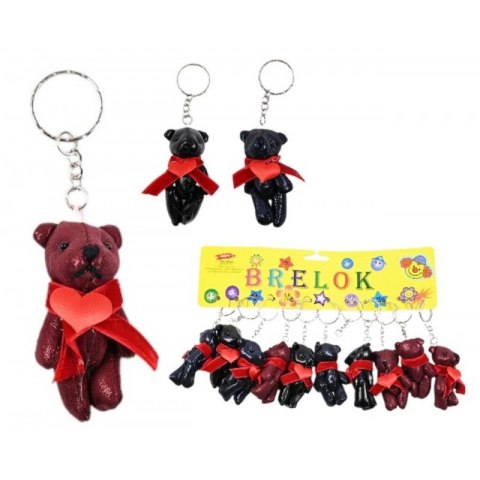 Brelok pluszowy miś z sercem