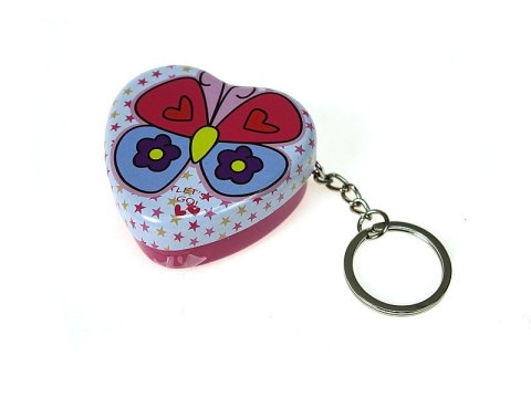 Brelok serce - pudełeczko metalowe 4,5 x 4cm