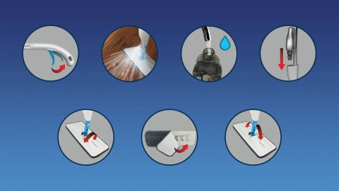 Długi mop płaski do mycia podłogi ze spryskiwaczem wkład z mikrofibry EHS002