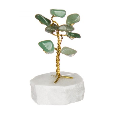 Drzewko szczęścia. 8 kamieni szlachetnych, różne rodzaje. Średnica 4 cm wys. 6 cm.