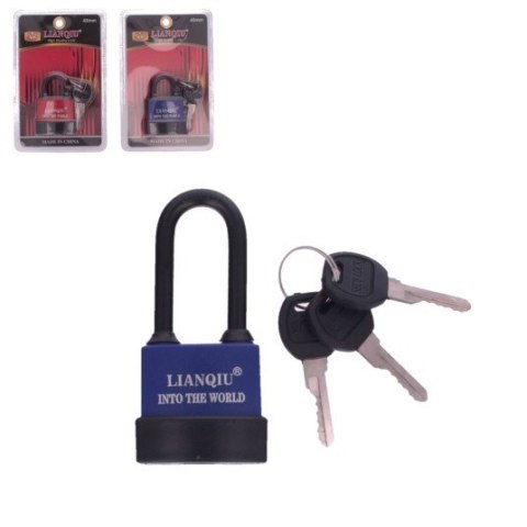 Kłódka stalowa gumowana duże ucho 3 klucze rozm.45mm