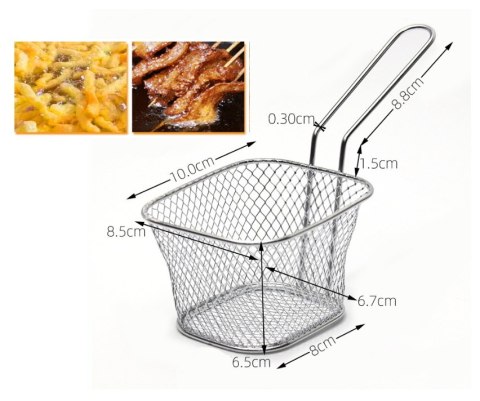 Koszyk do frytek prostokątny 10 x 9,5 x 8 cm NT6759