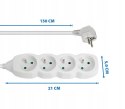 Listwa zasilająca przedłużacz sieciowy 4 gniazda 1,5m biała ELK205W