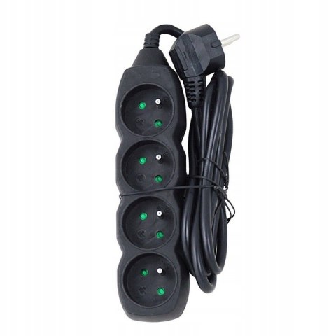 Listwa zasilająca przedłużacz sieciowy 4 gniazda 1,5m czarna ELK205K