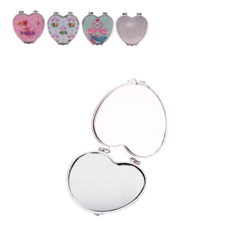 Lusterko kieszonkowe w kształcie serca wzór "flaming" śr.7 cm 6300-4