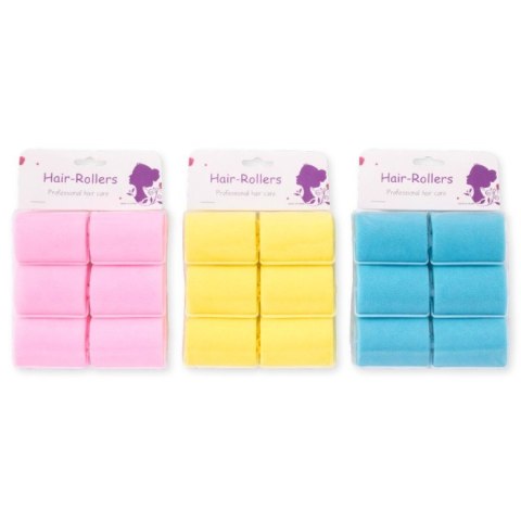 Papiloty wałki śpiochy z gąbki do włosów 6szt. śr.4,8cm.