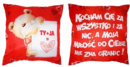 Poduszka dwustronna TY + JA , Kocham Cię ... - S42