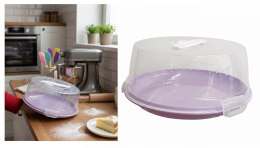 Pojemnik plastikowy na ciasto zamykany okrągły 28 x 12cm PLA-50513