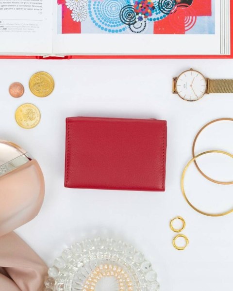 Portfel damski skórzany R-18-LFN Red