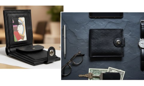 Portfel pionowy męski gładki 12 x 9 cm POC-50504