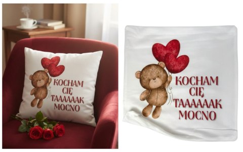 Poszewka na poduszkę KOCHAM CIĘ TAAAAAAK MOCNO 40 x 40 cm MTO-PW03