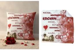 Poszewka na poduszkę KOCHAM... KOCHAM... CIĘ! 40x40 cm MTO-PW04
