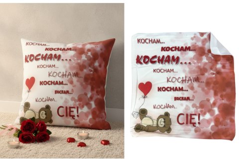 Poszewka na poduszkę KOCHAM... KOCHAM... CIĘ! 40x40 cm MTO-PW04