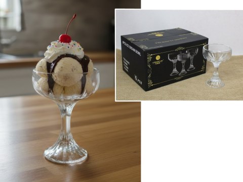 Pucharek 220ml. do lodów 6szt. na wysokiej nóżce 14 x 9,5cm