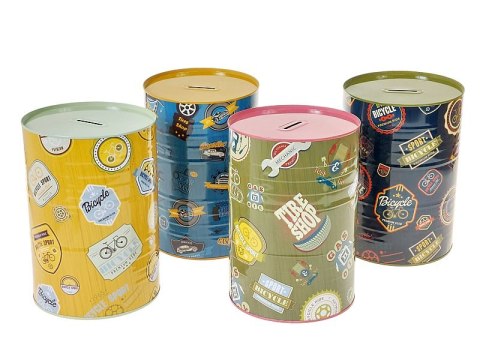 Skarbonka duża metalowa puszka 22 x 15cm