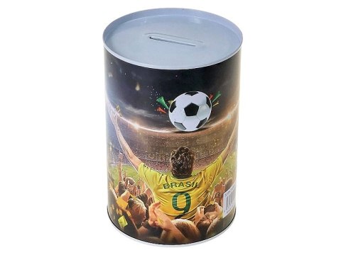 Skarbonka metalowa puszka 15 x 13,5cm wzór piłka nożna