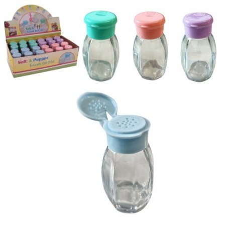 Solniczka szklana mix. kolor wys.7cm A1418