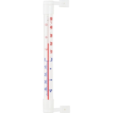 Termometr zaokienny przyklejany biały 18x210mm Bioterm | 020202