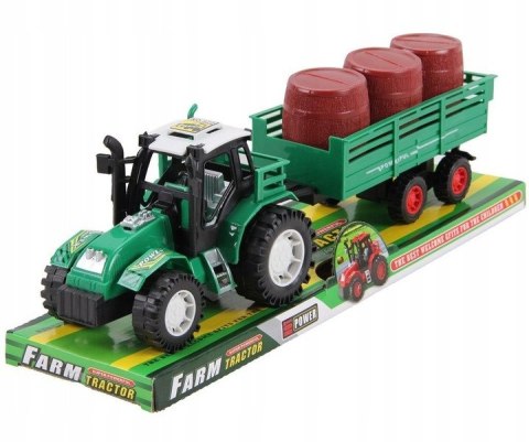 Traktor z przyczepą i beczkami A-0717