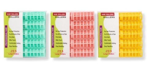 Wałki do włosów zatrzaskowe 10szt. śr.2,5cm.