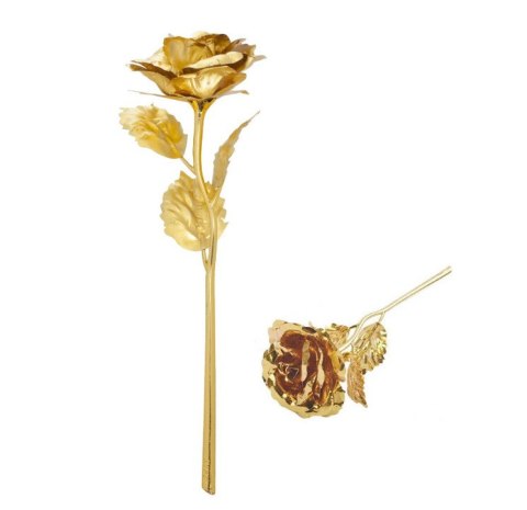 Wieczna róża plastikowa 22 x 9cm ZŁOTA VAK-2402G