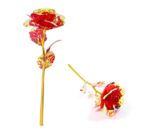 Wieczna róża plastikowa 22 x 9cm czerwona holograficzna VAK-2402R