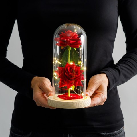 Wieczna róża w szkle led B-2877