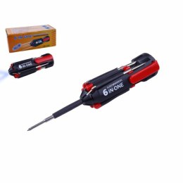 Wkrętak śrubokręt z latarką 6 ledna baterie 6w1