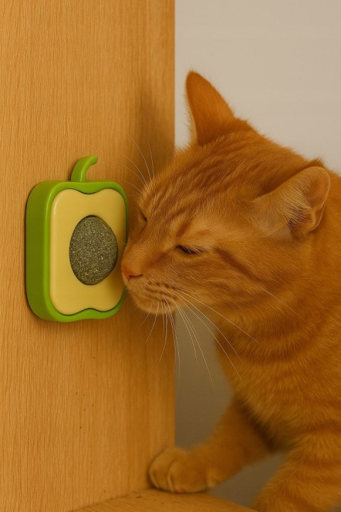 Zabawka dla kota z kocimiętką z możliwością przyklejenia jabłko