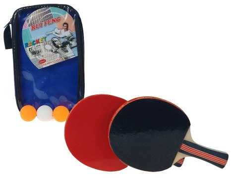 Zestaw do ping ponga w pokrowcu 2 rakietki 3 piłeczki 27 x 17 x 3cm