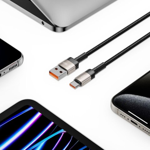 Kabel przewód USB-C - USB-A UltraBoost Evo 100W 5A 2m - tytanowy