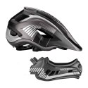 Kask rowerowy dziecięcy z odpinaną szczęką rozmiar S - szary