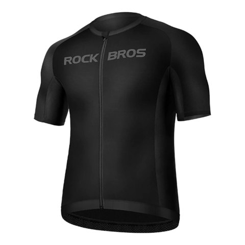Koszulka rowerowa rozpinana z krótkim rękawem XXXL - czarna