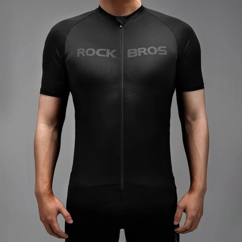 Koszulka rowerowa rozpinana z krótkim rękawem XXXL - czarna